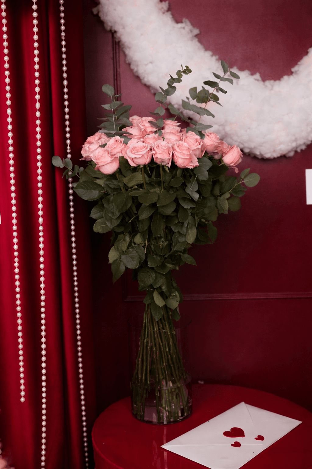 Buchet de 21 trandafiri roz, 80 cm